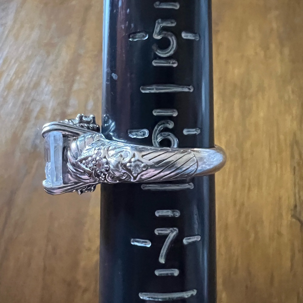 Judith Ripka Asscher Cut Diamonique CZ Ring Size 6 - Picture 10 of 12